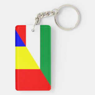 romania hungary flag country half symbol key ring