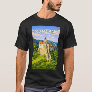 Romania Illustration Travel Art Vintage T-Shirt