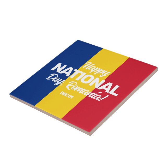 Romania Independence Day Romanian National Flag Tile (Side)