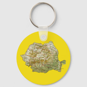 Romania Map Keychain