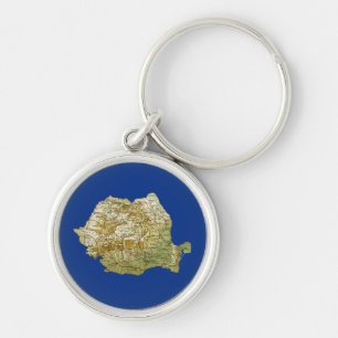 Romania Map Keychain
