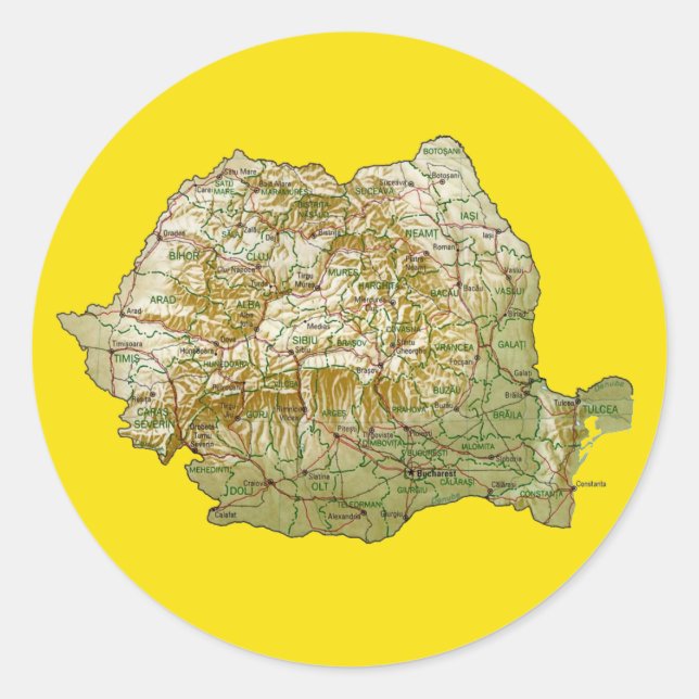 Romania Map Sticker (Front)