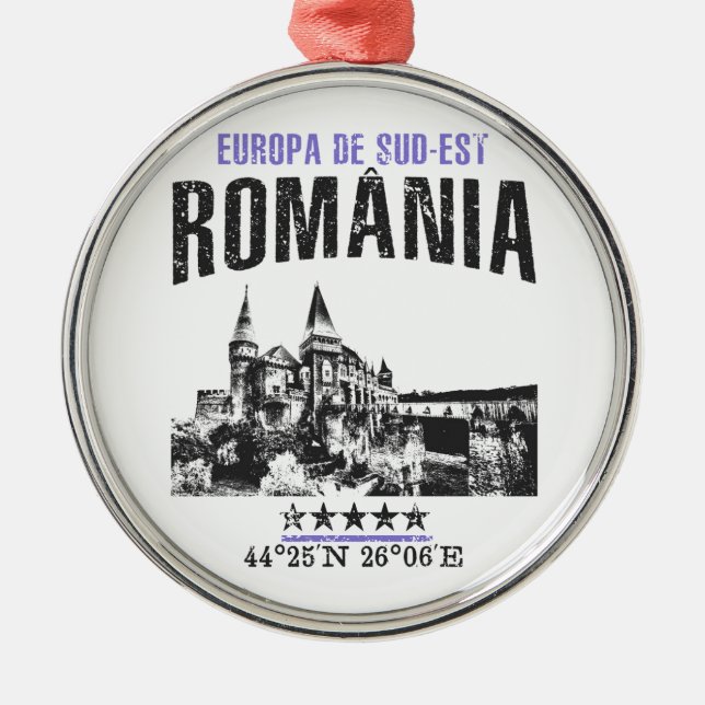 România Metal Tree Decoration (Front)