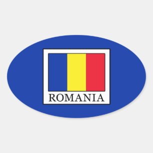Romania Oval Sticker