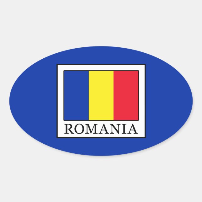 Romania Oval Sticker (Front)