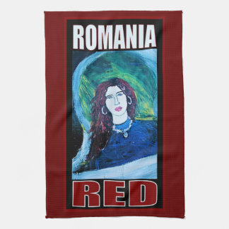ROMANIA RED TEA TOWEL