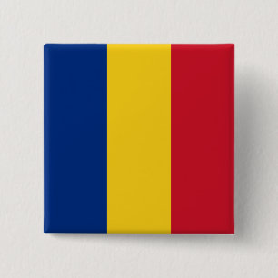 Romania (Romanian) Flag 15 Cm Square Badge