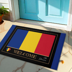 Romania & Romanian Flag house mats /sports Welcome