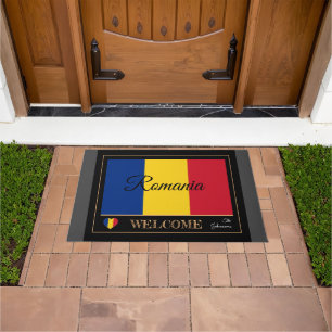 Romania & Romanian Flag house mats /sports Welcome