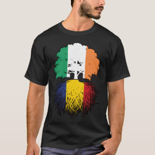 Romania Romanian Irish Ireland Tree Roots Flag T-Shirt