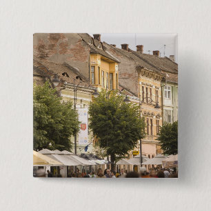 Romania, Sibiu. New Town. RF) 15 Cm Square Badge