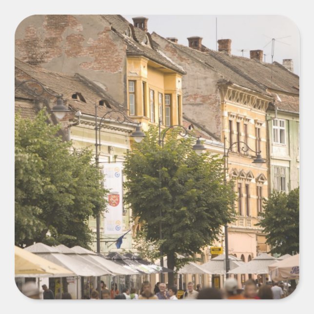 Romania, Sibiu. New Town. RF) Square Sticker (Front)