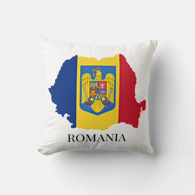 Romania silhouette, labelled, cushion (Front)