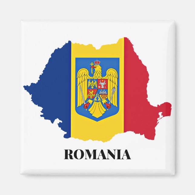 Romania Silhouette, labelled, Magnet (Front)