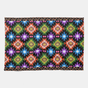 romania traditional folk ethnic motif rug pattern tea towel