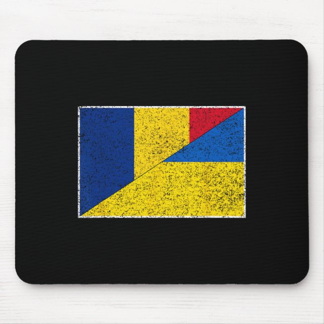 Romania Ukraine Flag Romanian Ukrainian Pride Nati Mouse Pad (Front)