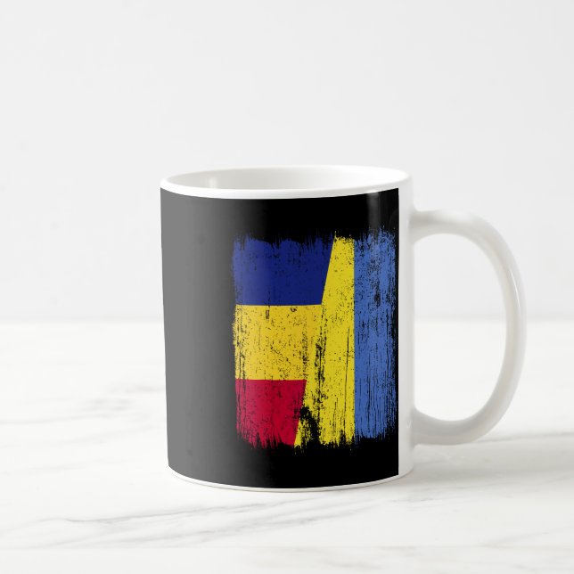 Romania Ukraine Half Flag Romanian Ukrainian Herit Coffee Mug (Right)