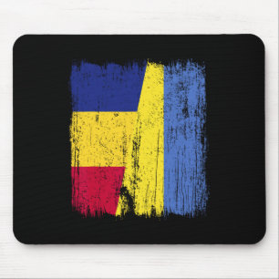 Romania Ukraine Half Flag Romanian Ukrainian Herit Mouse Pad