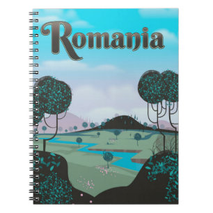 Romania Vintage landscape travel poster Notebook