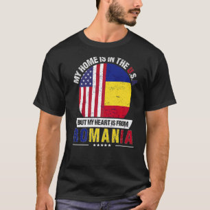 Romanian American Patriot Heart Is From Romania Gr T-Shirt