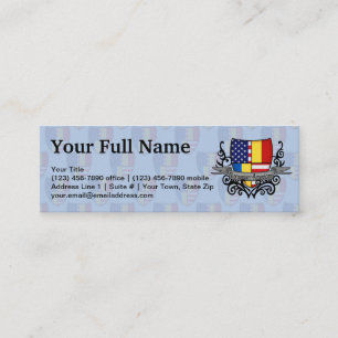 Romanian-American Shield Flag Mini Business Card