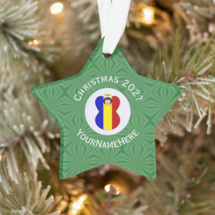 Romanian Angel Christmas Flag Personalised Ornament