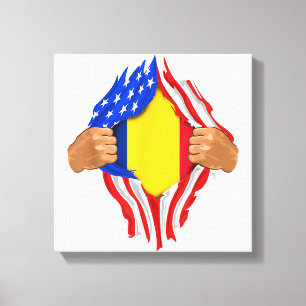 Romanian Blood Inside Me T-Shirt Romania Flag Canvas Print