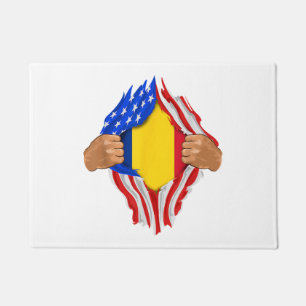 Romanian Blood Inside Me T-Shirt Romania Flag Doormat