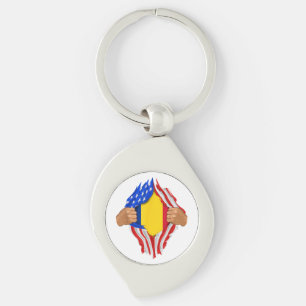Romanian Blood Inside Me T-Shirt Romania Flag Key Ring