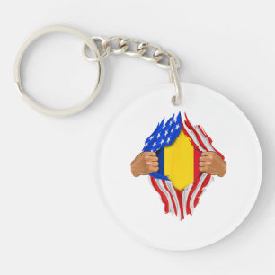 Romanian Blood Inside Me T-Shirt  Romania Flag Key Ring