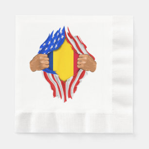 Romanian Blood Inside Me T-Shirt Romania Flag Napkin