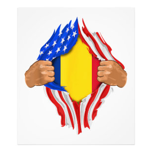 Romanian Blood Inside Me T-Shirt  Romania Flag Photo Print