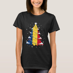 Romanian Christmas Tree Flag Festive Romania Pride T-Shirt