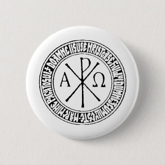 Romanian Christogram with Jesus Prayer 6 Cm Round Badge