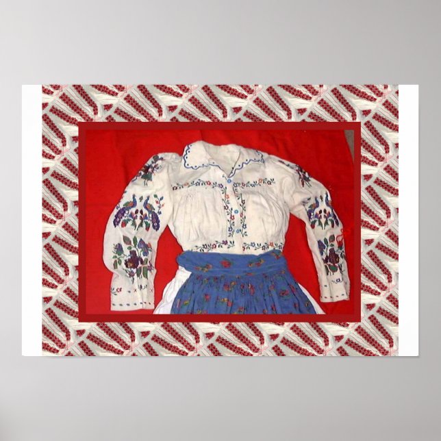 Romanian craft, embroidered blouse poster (Front)