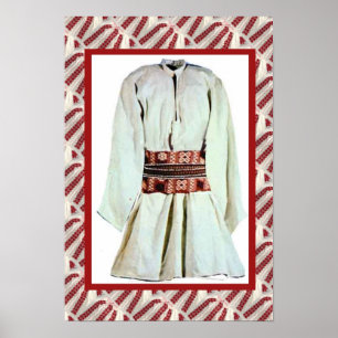 Romanian craft, embroidered male outfit poster