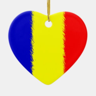 Romanian Flag Ceramic Tree Decoration