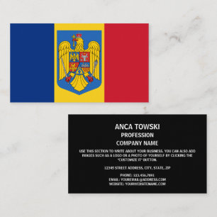 Romanian Flag & Coat of Arms, Flag of Romania Business Card