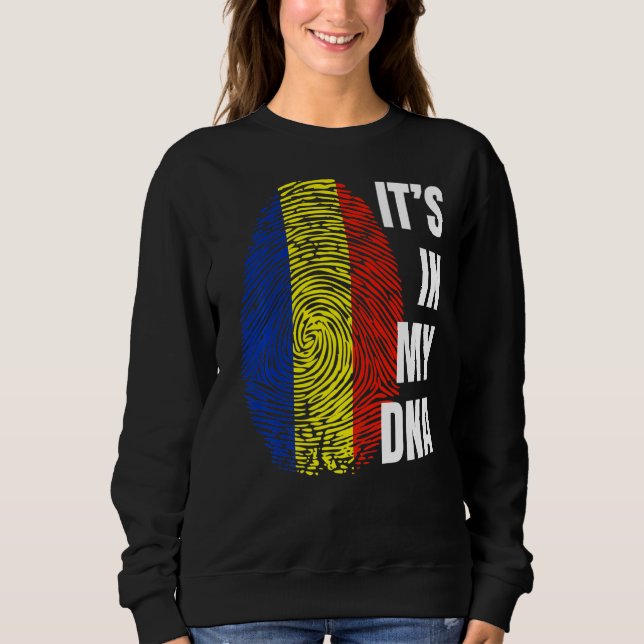 Romanian Flag Dna Fingerprint Romania Sweatshirt (Front)