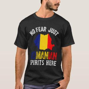 Romanian Flag Map For Men Women Kids Romania Souve T-Shirt