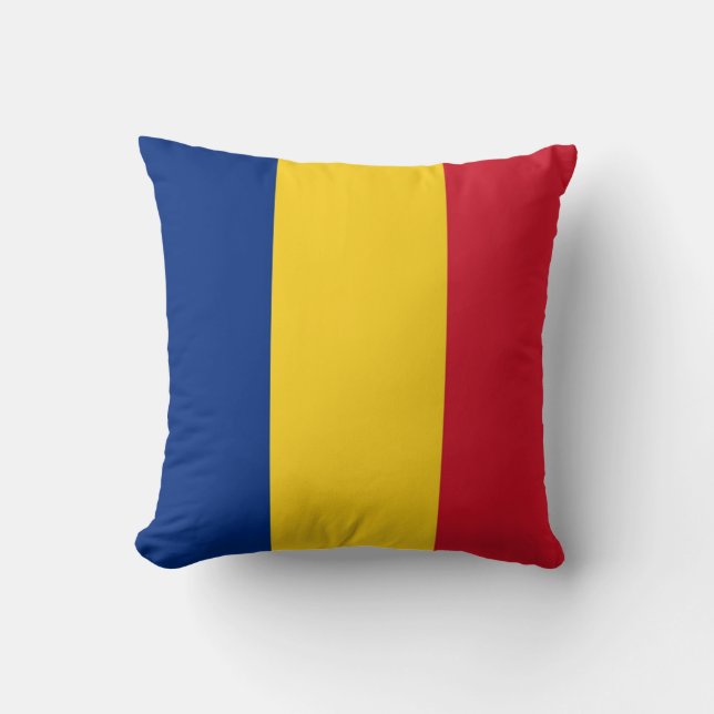 Romanian Flag on American MoJo Pillow (Front)