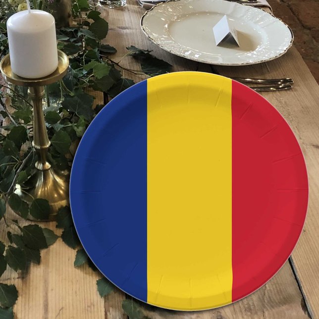 Romanian Flag plates, party, sports, Romania Paper Plate (Creator Uploaded)