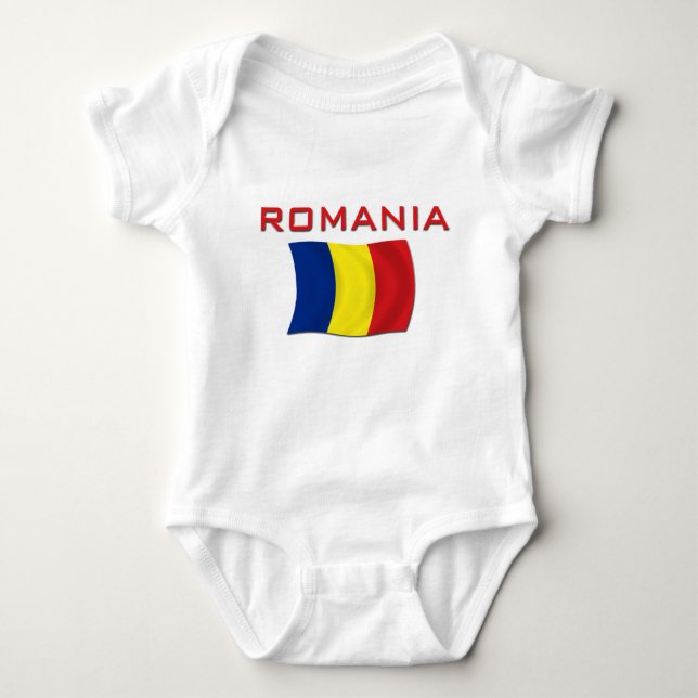 Romanian Flag (Red) Baby Bodysuit (Front)