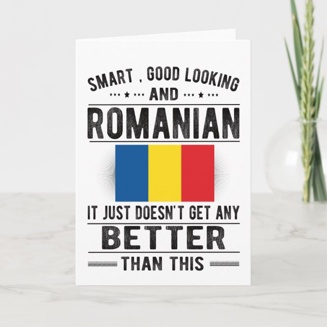 Romanian Flag Romania Heritage Romanian Roots Card (Front)