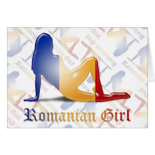 Romanian Girl Silhouette Flag
