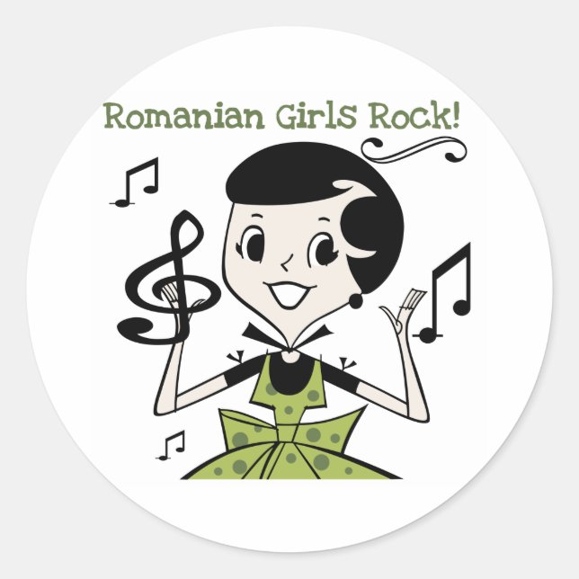 Romanian Girls Rock Classic Round Sticker (Front)