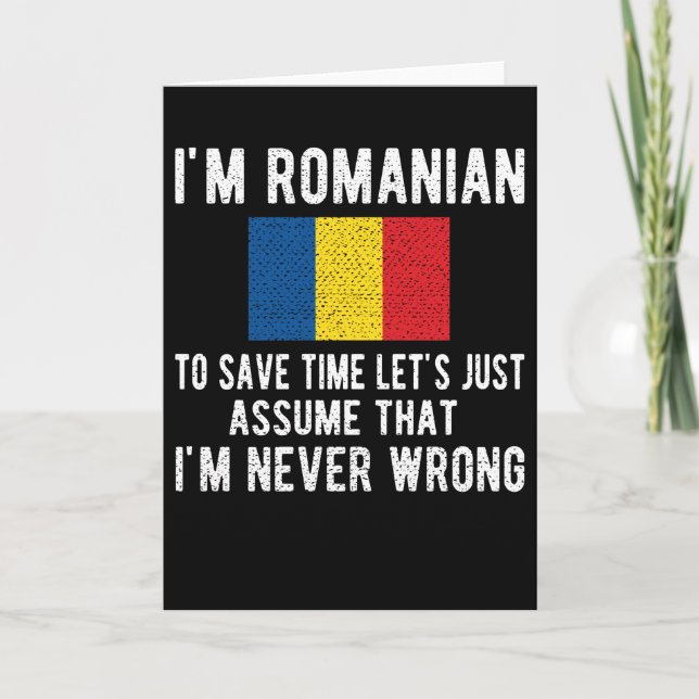 Romanian Heritage Romania Roots Romanian Flag Card (Front)