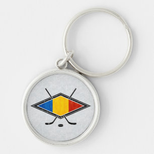 Romanian Ice Hockey Flag Key Ring