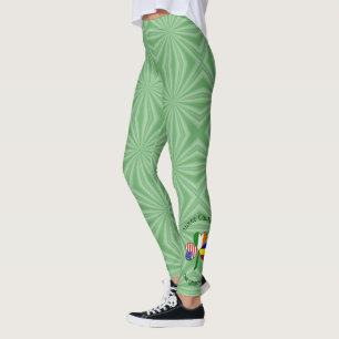 Romanian Irish American Flags Shamrock Personalise Leggings