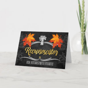 Romanian Thanksgiving Grateful Belssings Chalk Holiday Card